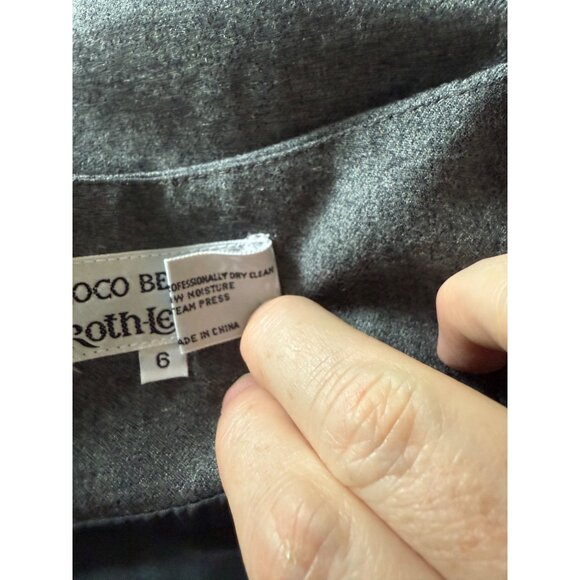 Coco Beland For Roth Le Cover Wool Skirt Womens Size 6 Gray Career Minimalist - Picture 7 of 7